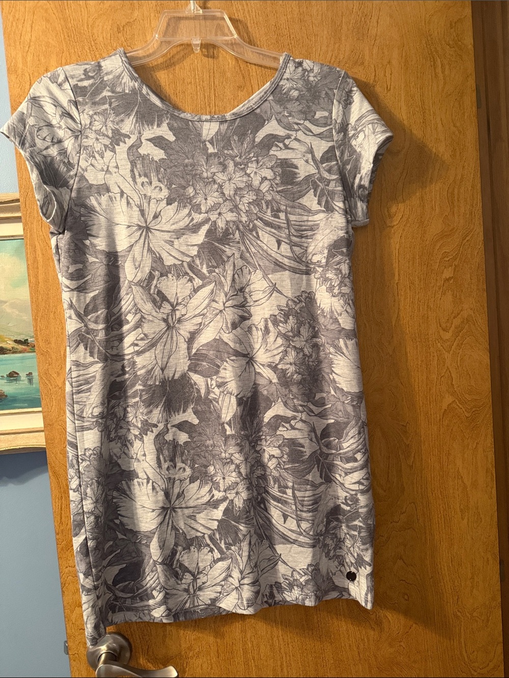 Ideology Grey and White Floral casual dress